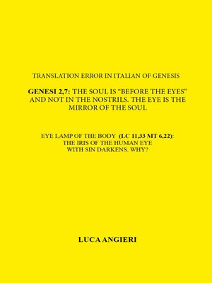cover image of Translation Error in Italian of Genesis 2,7--The soul is Before the eyes et not...